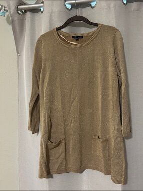 Caslon Shimmery Tunic Sweater in Gold